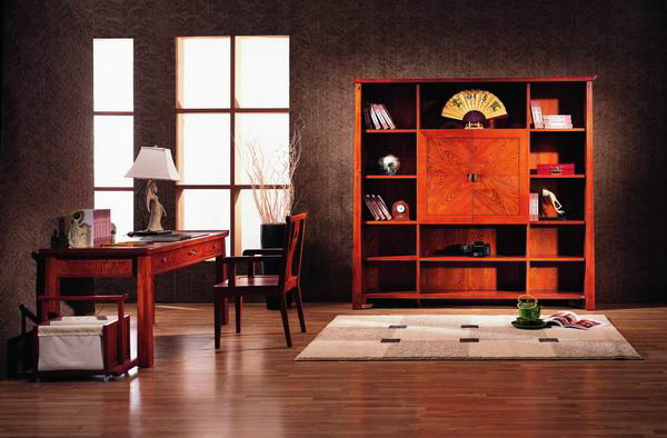 中式家具在书房的展示